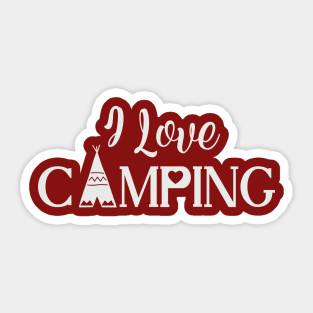 I Love Camping Sticker